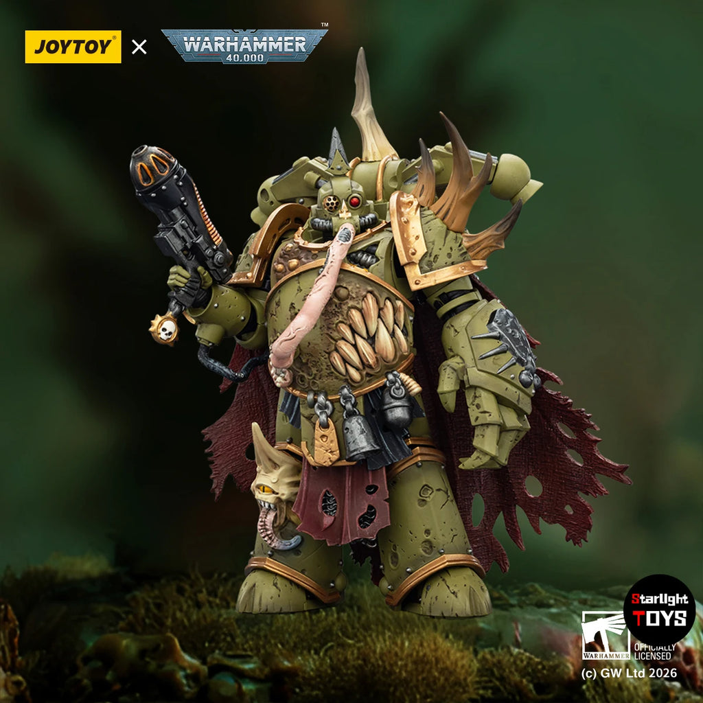 【Pre-sale】JOYTOY Warhammer 40K 1/18 Animation Figure Death Guard Plague Marine Champion with Plasma Pistol and Power Fist