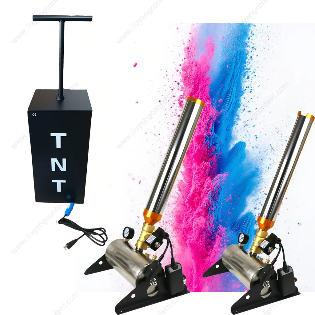 Elektrische Fernbedienung Konfetti Pulver Maschine Luft Kompression Maschine Baby Dusche Hochzeit Party Geschlecht Offenbaren Streamer Rauch