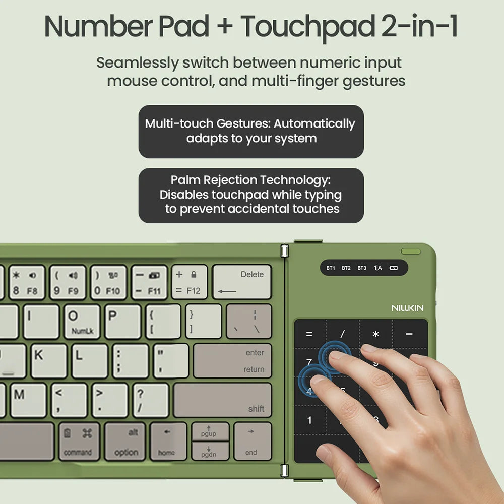 NILLKIN Folding Bluetooth Keyboard With Touchpad For Smartphone Windows IOS Android PC Office Mini Portable Wireless Keyboard