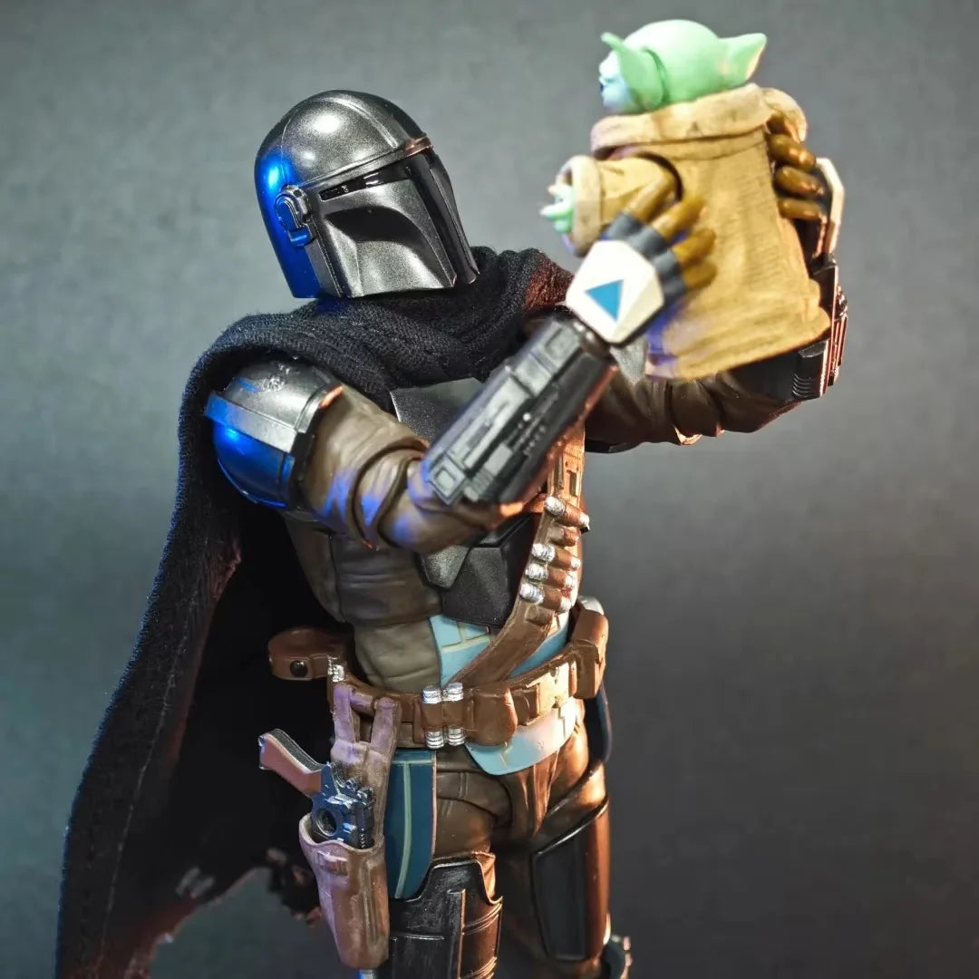 Star Wars Mandalorian Yoda Baby 6-Inch Action Figure Collectible Model Toy Hand-Made Movable Doll for Fans Gift