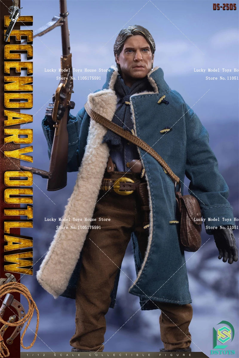 DSTOYS Original 1/12 Western Movie Handsome Cowboy Action Figure Mini Horse Model Ornament 6inch Man Windbreaker Soldier Gifts