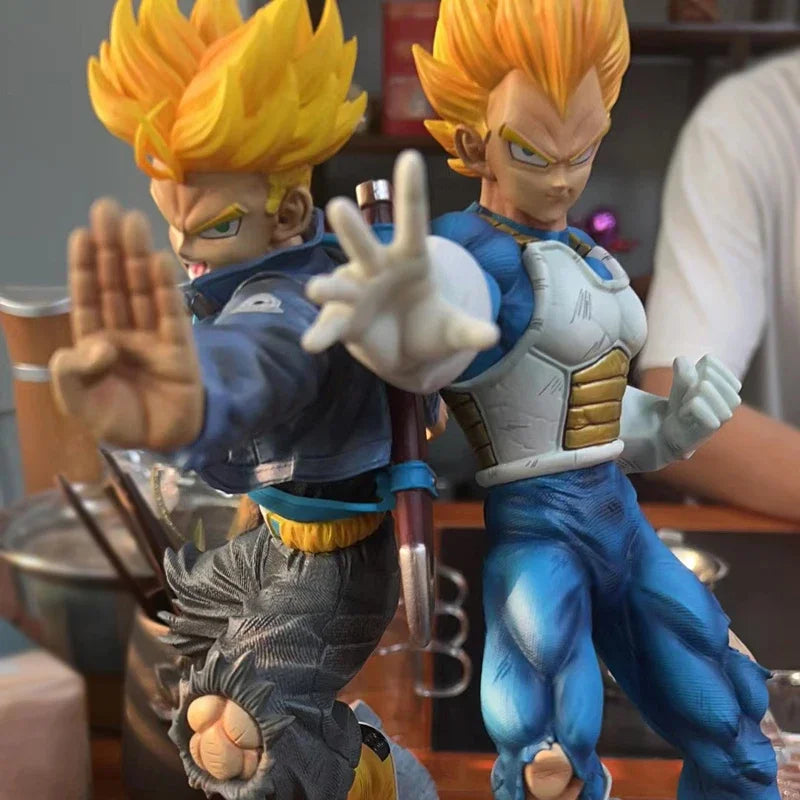 30cm Dragon Ball Z Action Figure Fighting Vegeta and Trunks Figure Father and Son Model Super Saiyan Statue PVC Collection Toys
