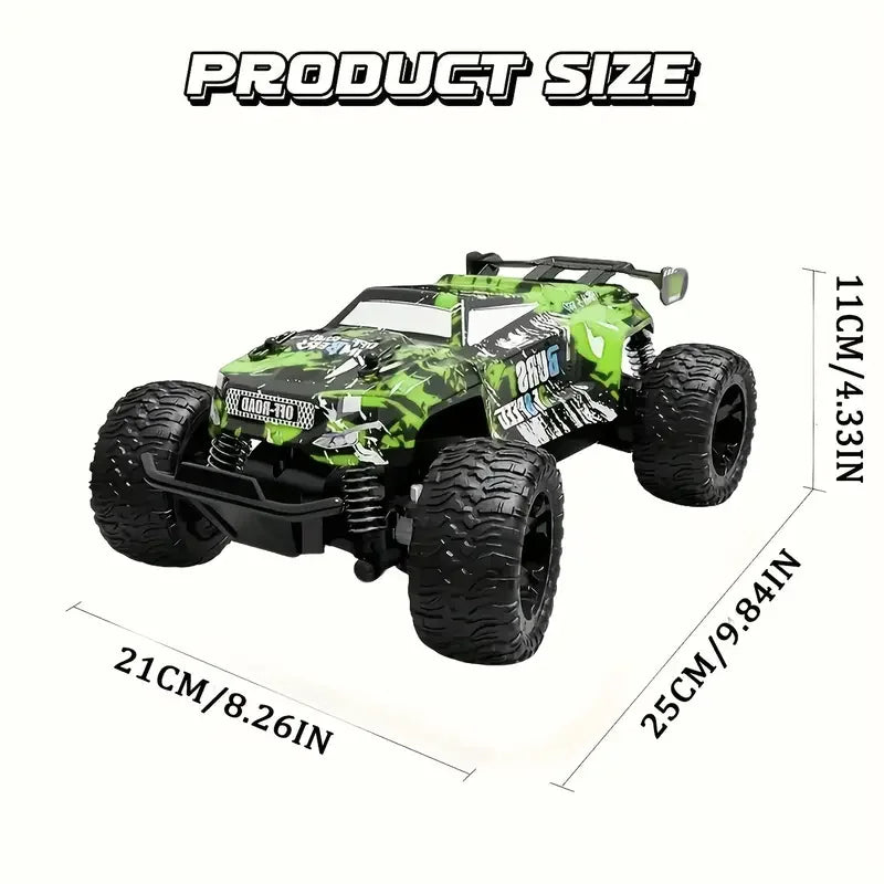 High-speed remote-controlled car, 1:18 scale remote-controlled monster off-road vehicle, durable body suitable for various terra