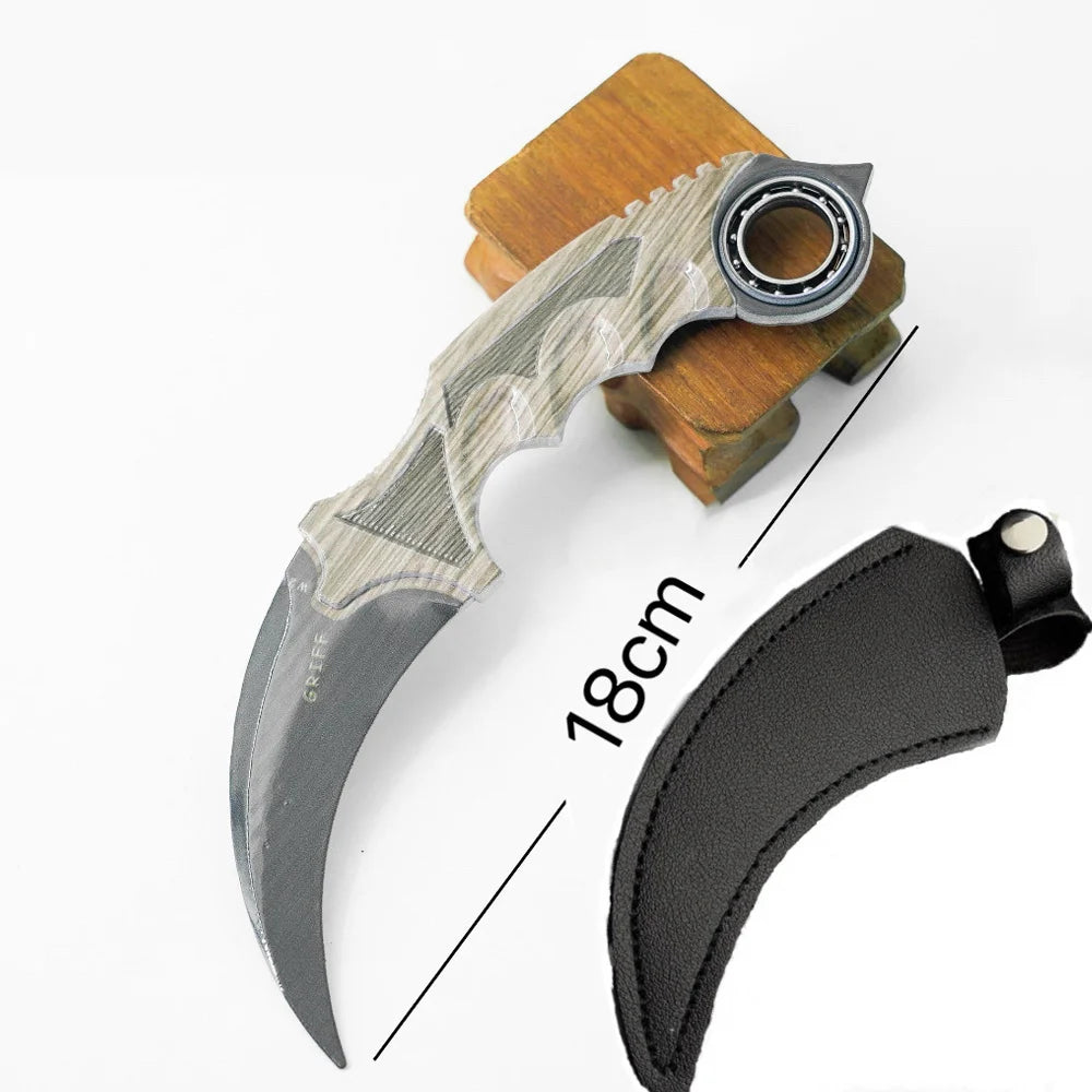 18 см игрален брояч, въртящ се, периферен, метален, модел, пурпурна мрежа/черна ламинирана дъска/градиентен цвят, нож с нокът, безопасен за играчки