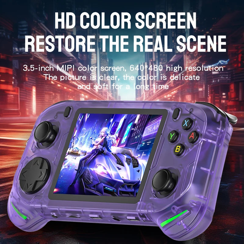 Neue RX6H Open Source Retro Handheld-Videospielkonsole mit 3,5-Zoll-IPS-Bildschirm, tragbarem Linux-System und 128 GB Spielespeicher
