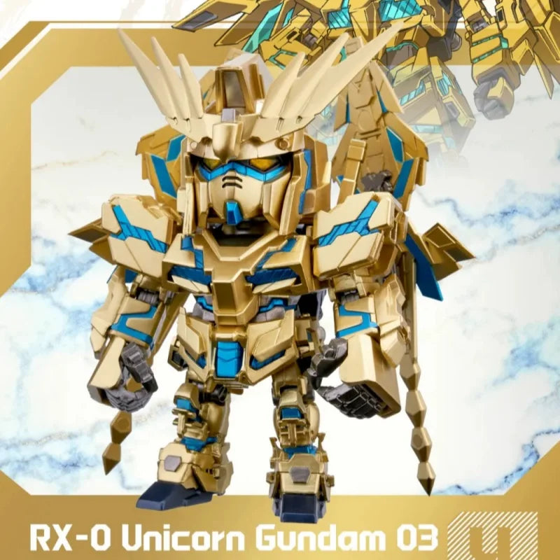 In Stock Bandai QMSV Mini Gold Team Blind Box Trendy Decoration GUN DA Model Toy Collectible Blind Box Trendy Gifts