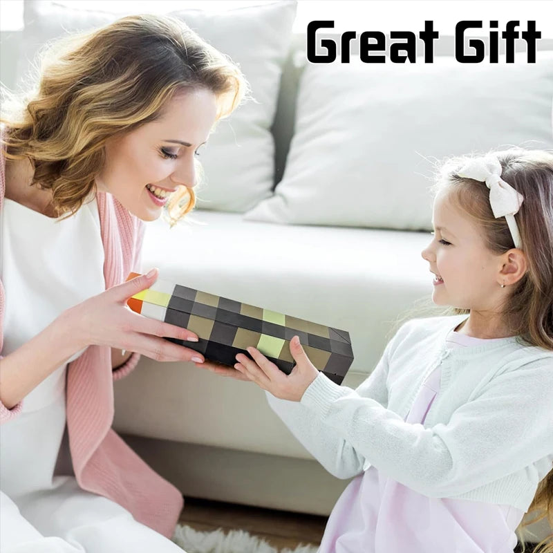 MC Game Torch Light Brownstone USB LED Night Light Rechargeable Bedroom Decoration Table Lamp Gift Lamp for Kids Bedside Lamp