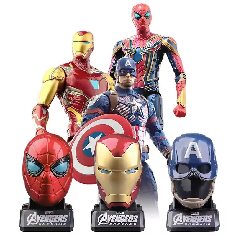 Marvel Action Figure Deformable Toy Iron Man MK85 Captain America Joints Mobility Head Shaped Statue Model Doll Toys Kids Gifts