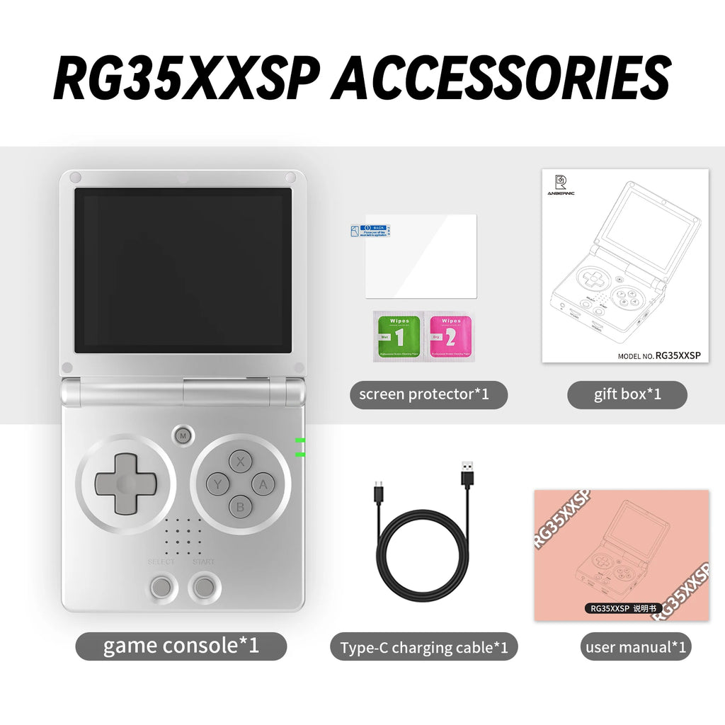 ANBERNIC RG35XXSP Flip Retro Handheld Spielkonsole Linux 64bit WiFi Bluetooth Retro Video Gaming Konsole Online Spielen HDMI-TV Ausgang