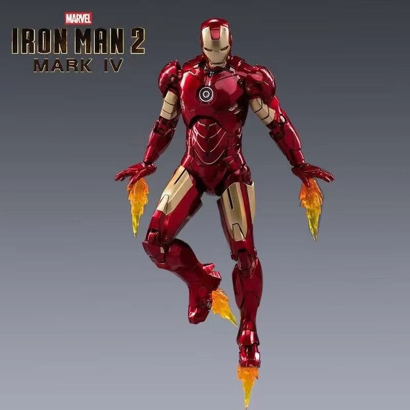 Original Avengers ZD Toy Iron Man Mark3 MK6 MK85 Action Figure LED Light Version Collectible Model Toy For Kids Adults
