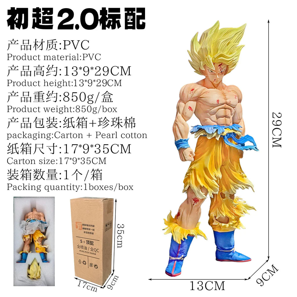 Jt Statue Dragon Ball Z Son Goku Figure Replaceable Heads Led Base Super Saiyan Goku Action Figures Collection Model Toys Gifts