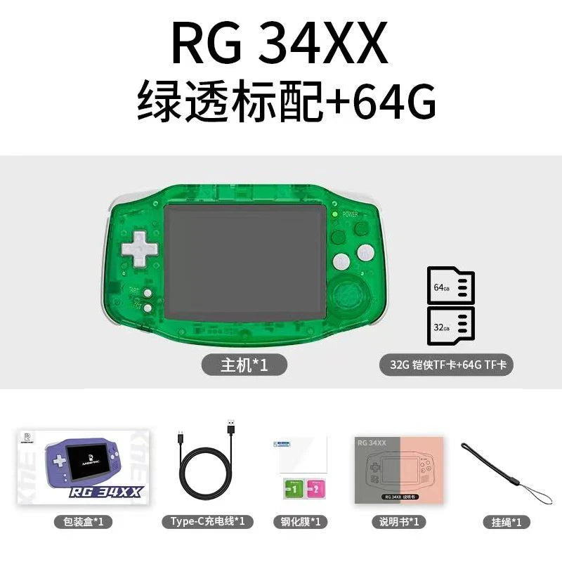 Anbernic Rg 34xx Tragbare Retro-Handheld-Konsole 3,4-Zoll-IPS Vollansicht GBA Nostalgic