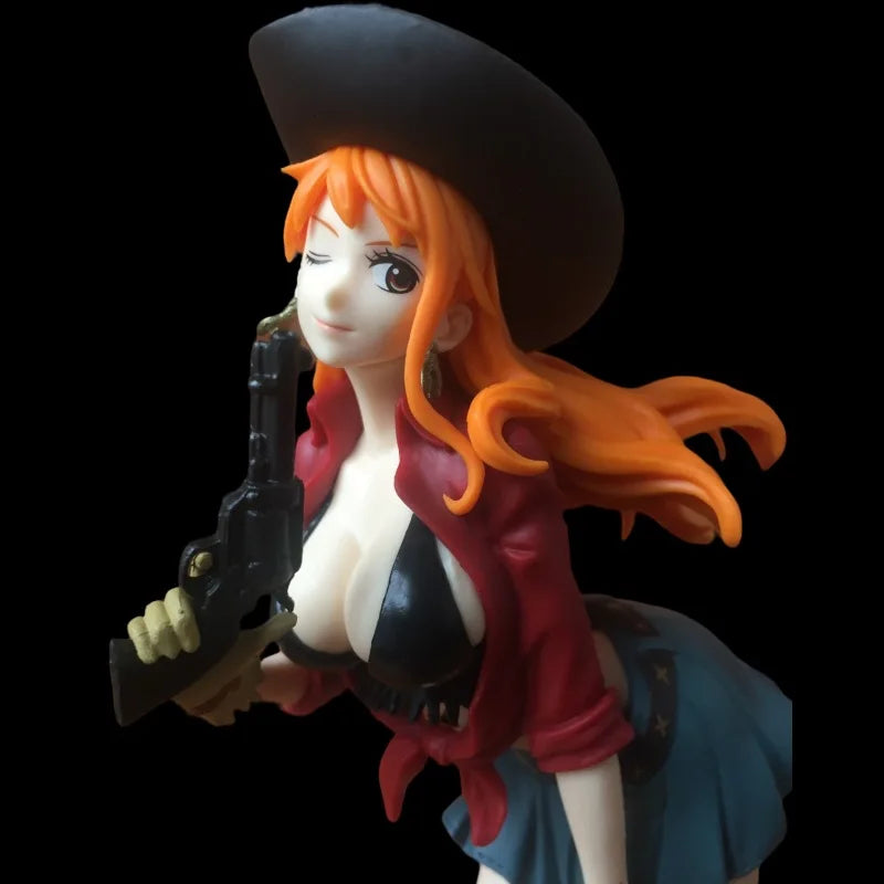 18-20 см Аниме Фигурка One Piece Monkey D Luffy Cowboy Luffy Nami PVC екшън фигурка Колекция Модел Кукла Детска играчка Подарък Статуя