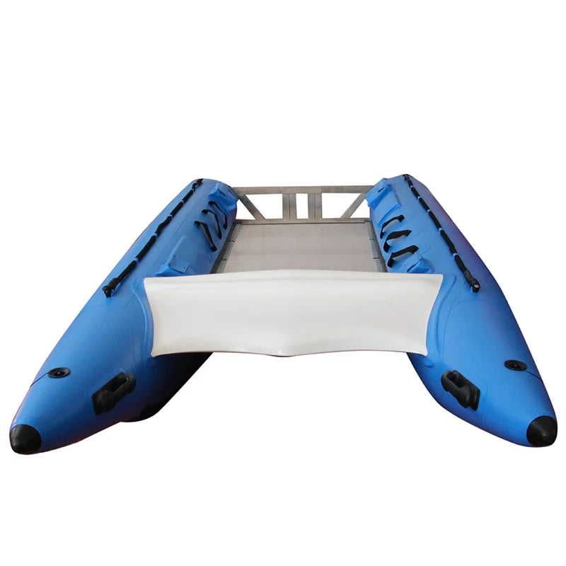 2024 Hot Selling 6-Person Racing Inflatable Aluminum Boat High-Speed Catamaran Thunder Boat Cat Rubber 410cm Kayak for Sale