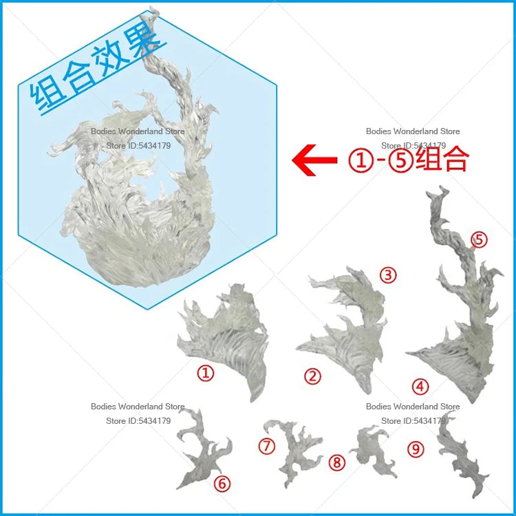 In Stock 1/12 Scale Burning Flame Effects Ground Fissure Model Modeling Scene For 6inch DIY Anime Action Figure Doll Body