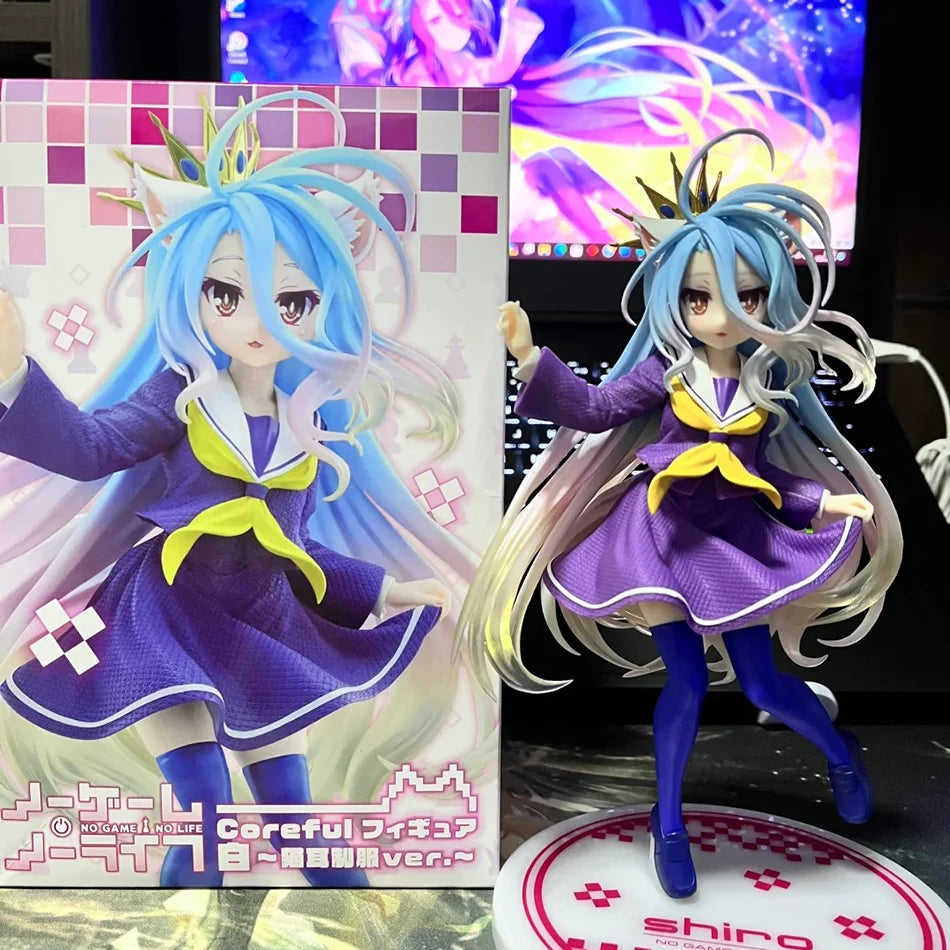 Anime NGNL No Game No Life Weiße 19CM Figur Anime Shiro PVC Anime Actionfiguren Modell Sammlerstück Ornament Anime Spielzeug Geschenk