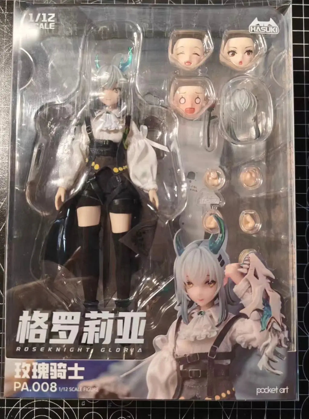 IN STOCK Original HASUKI Rose Knight Gloria PA008 1/12 Pocket Art Mobile Suit Girl PVC Action Figure Collectible Gift