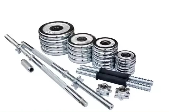 Custom Logo 50 Kg Lbs Cast Iron Free Weight Adjustable Dumbbell Set Electroplate Barbell and Dumbbell Sales for Weight Lifting