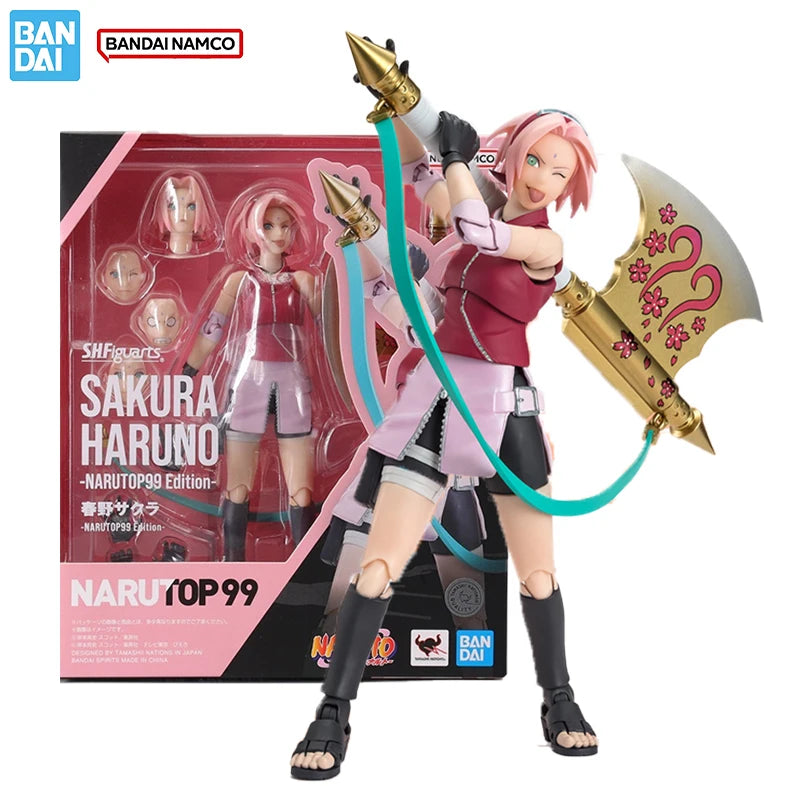 Bandai Original Echte Figur Naruto Modell Kit SHF Sakura Haruno NarutoP99 Sammlung Action Figur Modell für Kinder Spielzeug Geschenke