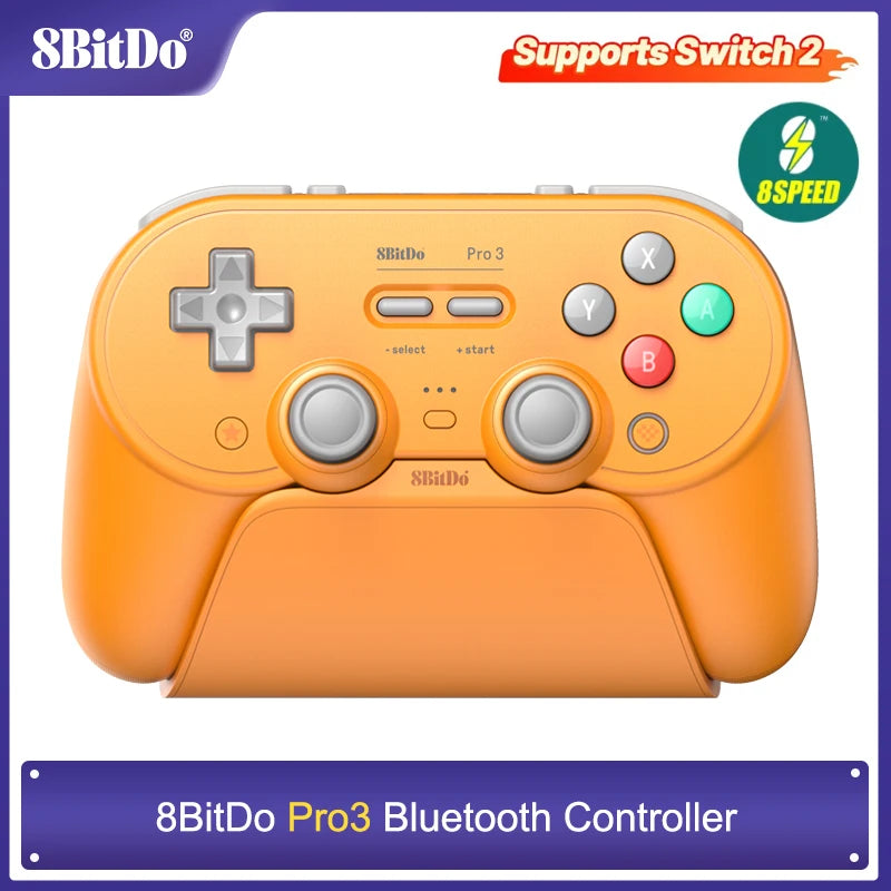 8BitDo - Pro 3 Bluetooth Controller for Switch 1/2 Windows, Apple, wit ...