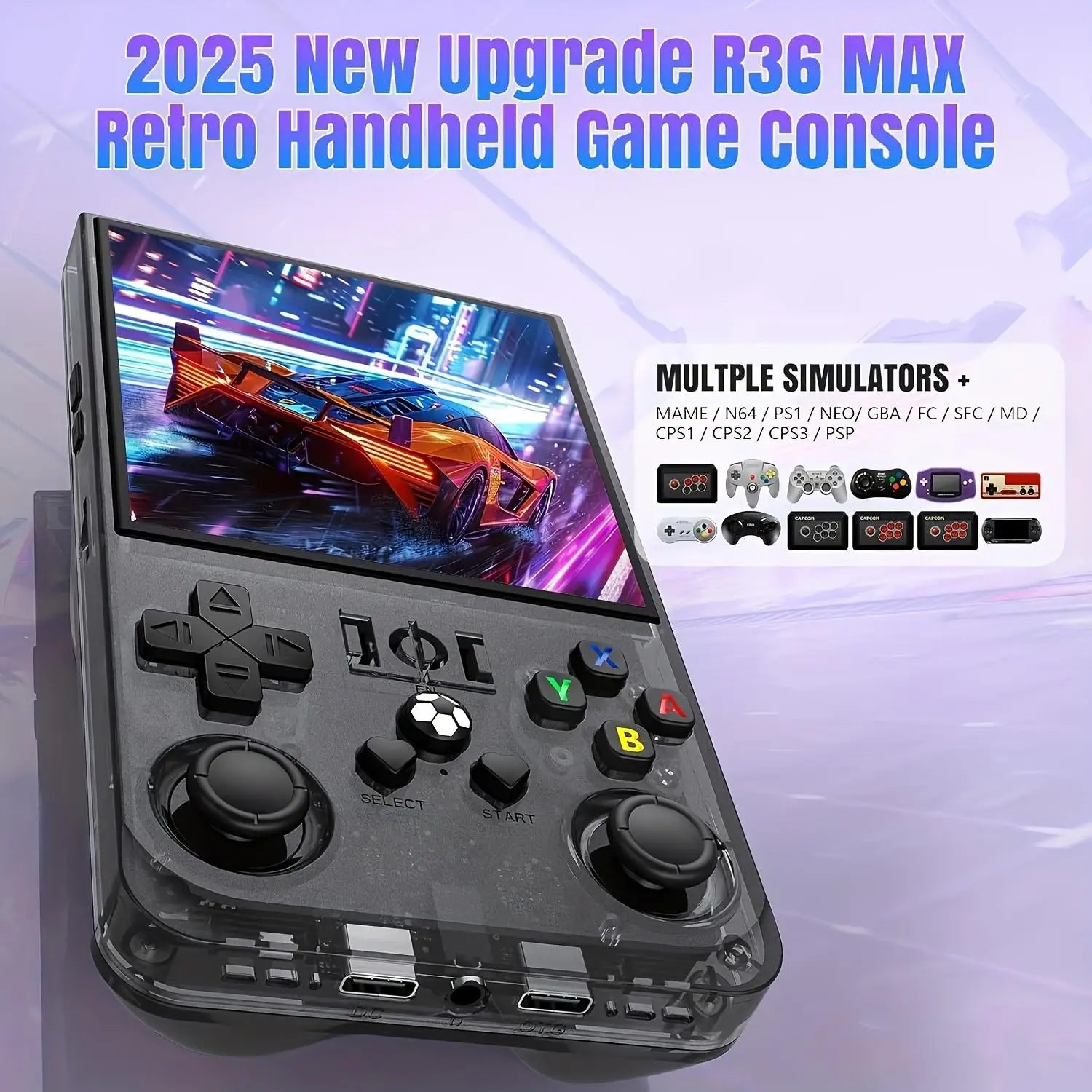WUDS R36MAX Retro Handheld Game Console, Portable Hand Held Open Source Linux System 4.0Inch IPS Screen Portable Video Player