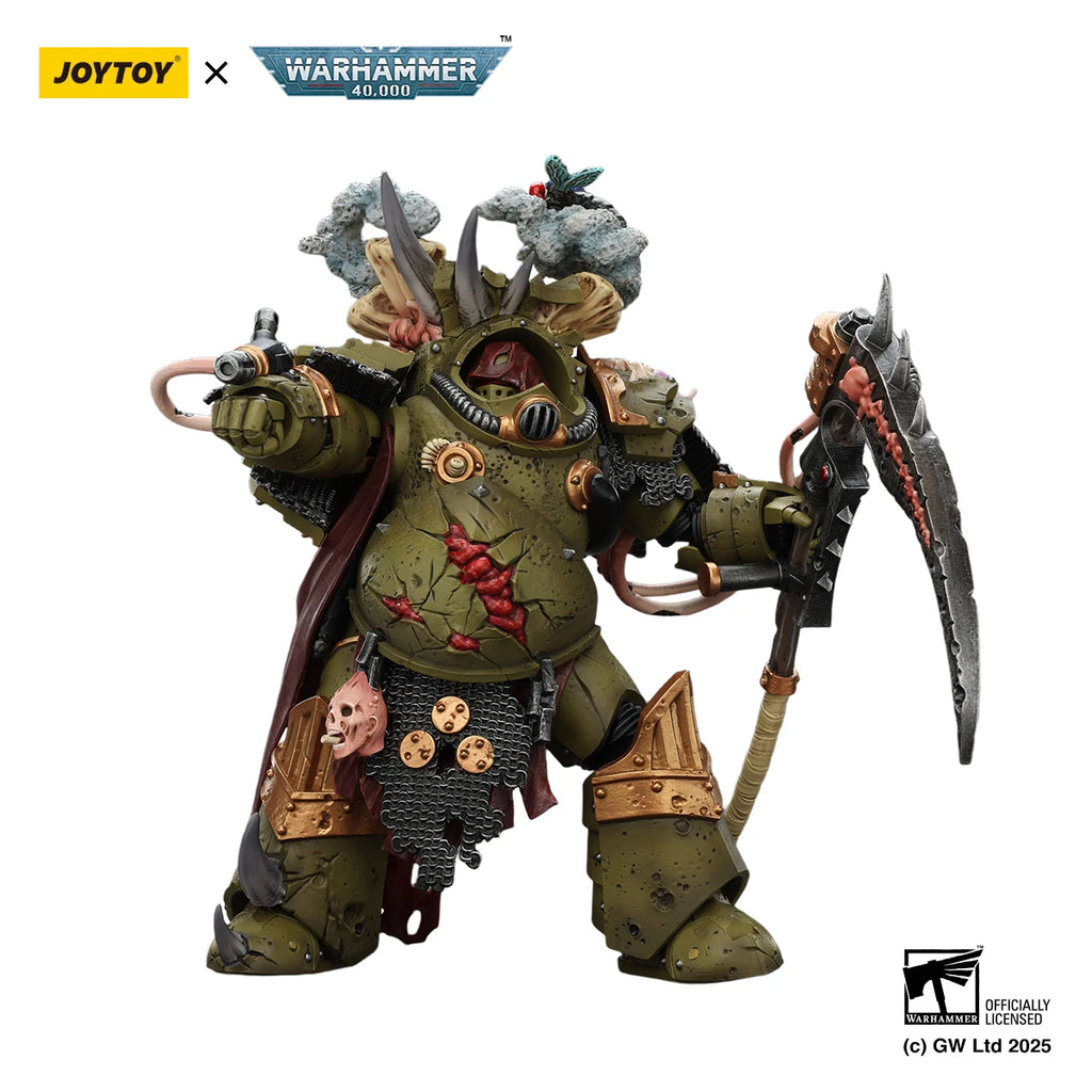 JOYTOY Warhammer 40K 1/18 Action Figure Death Guard Deathshroud Terminator 1 with Manreaper and Plaguespurter Gauntlet