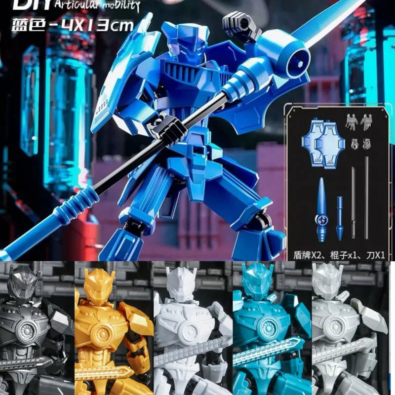 Lucky 13 Multi Joint Action Figure Knight Justice Shield Mecha Toy Model Robot Doll Gift for Boys