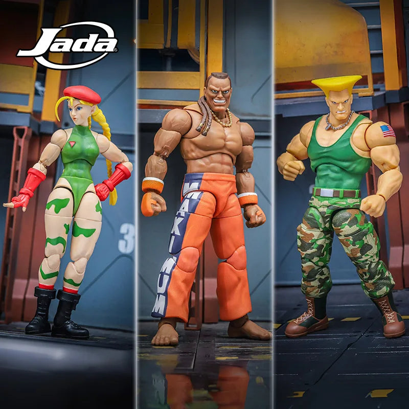 JADA Toys Action Figure Street Fighter 6" Guile Dee Jay Cammy With Window Box