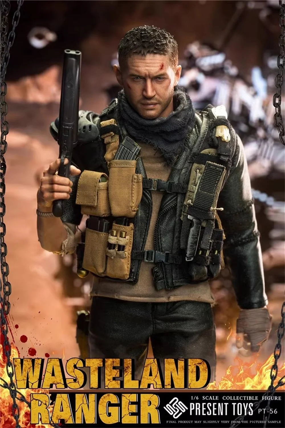 PRESENT TOYS PT-sp56 Man Tom Guy Warrior Crazy Max Full Set Moveable Action Figure Gift For Fans Collect About 12" 1/6