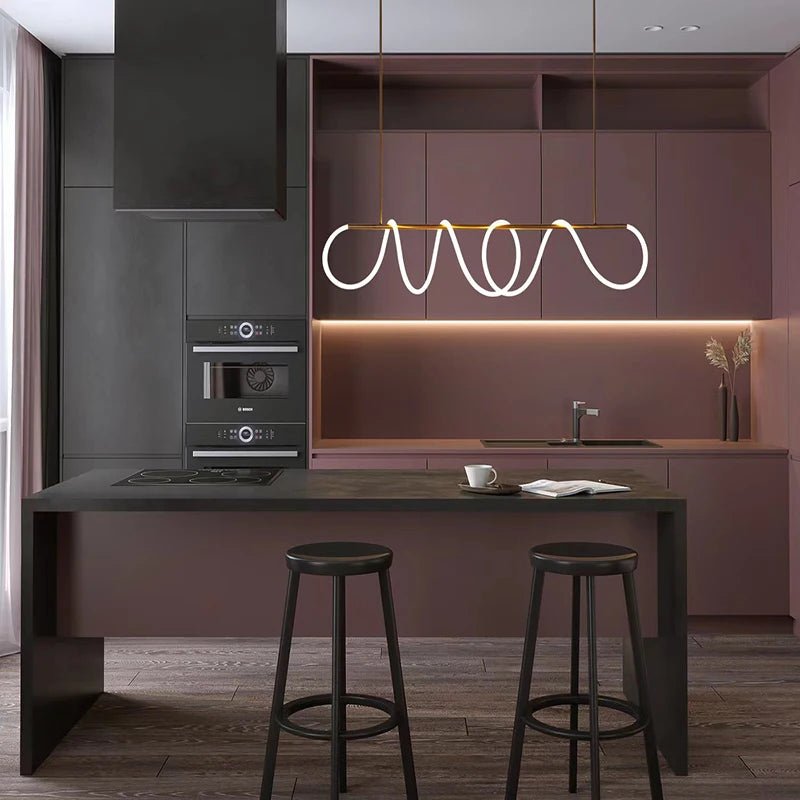 Led Chandeliers For Living Room Dining Pendant Modern Style Hanging Lamp For Ceiling Linear Lamp Long Strip Designer Light 200CM