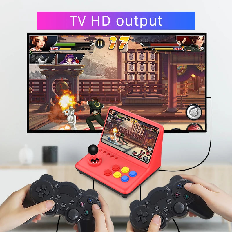 Coopreme A12 9-Inch IPS Large Screen Arcade Game Console with 5000 Games Double Joystick Desktop GBA Small Console for Gaming