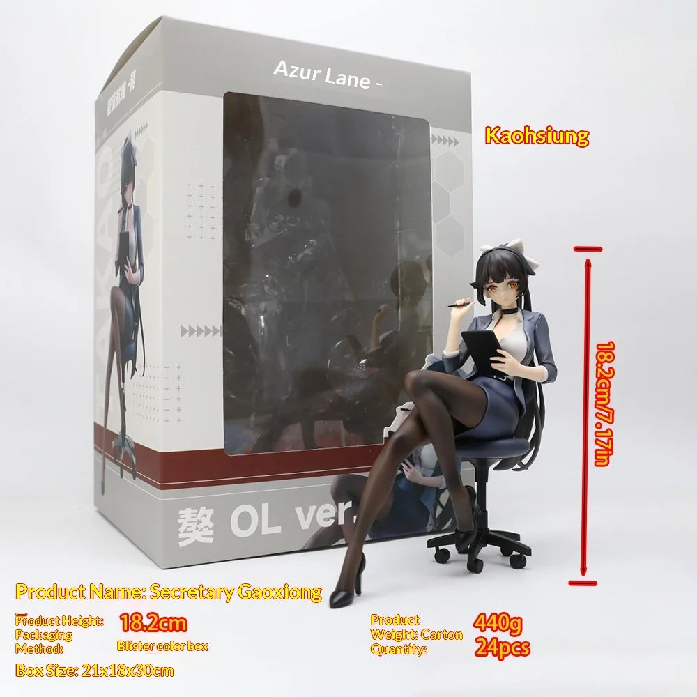 Azur Lane Takao Secretary Office Style Anime Figure Collectible Model Toy Desk Shelf PC Case Decoration Anime Fans Collection