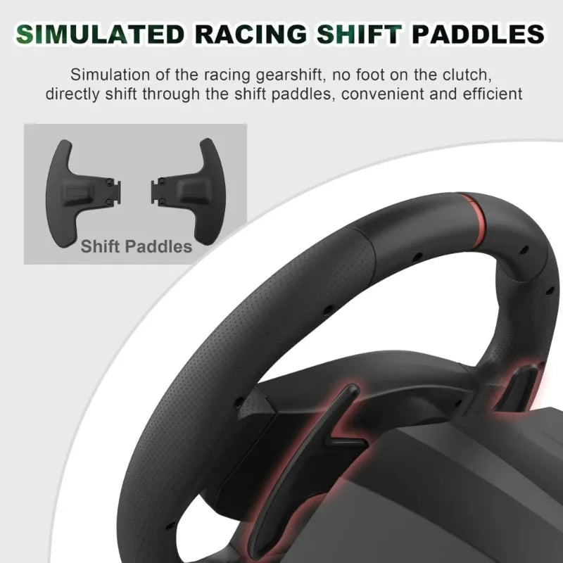 PC Racing Steering Wheel | PXN V900 Driving Simulator,Gaming Steering Wheelwith Pedals for PC,PS4,PS3,Xbox Series X|S,Xbox One