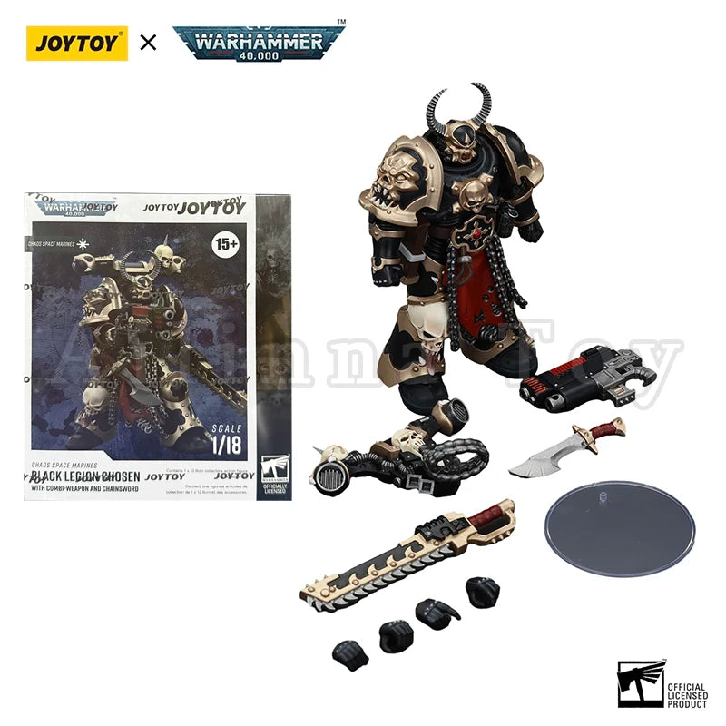 JOYTOY 1/18 Actionfigur 40K Chaos Space Marines Black Legion Chosen Anime Collection Militärmodell