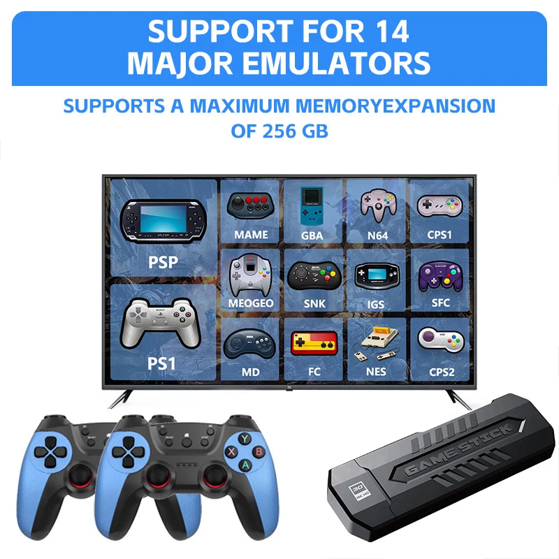 X2 256G 60000 Game 4K Game Player HD Retro Video Game Console Wireless Controller TV 30 Emulator For PS1/GBA/PSP Kids Gifts