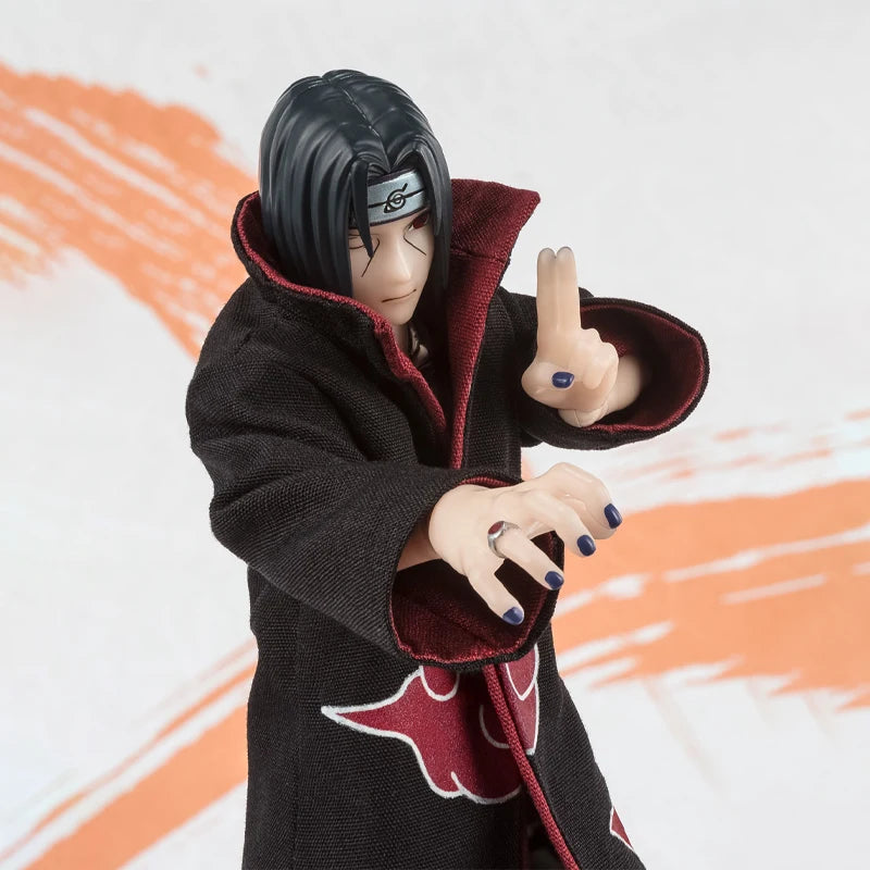 Bandai Original Naruto Modellbausatz Anime Figuren SHF Uchiha Itachi NarutoP99 Actionfiguren-Sammlung Modell für Kinderspielzeug Geschenke