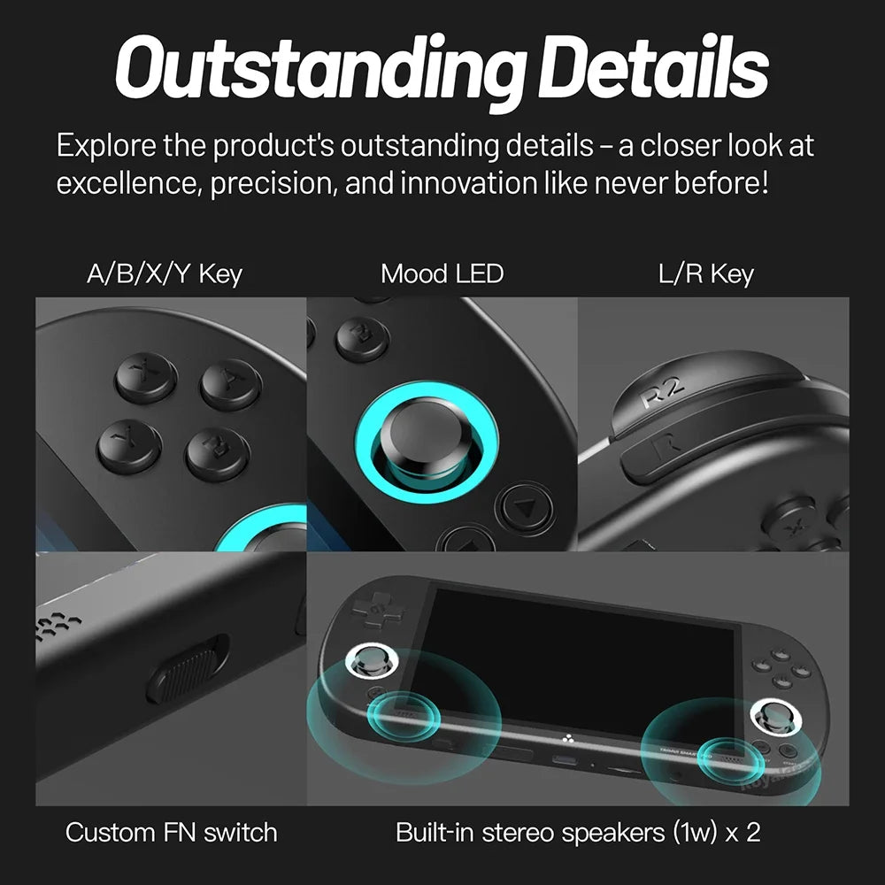 64G 128G 256G Portable Handheld Video Game Console 4.96'' IPS Screen Joystick RGB Lighting Smart Pro Retro Handheld Game Player