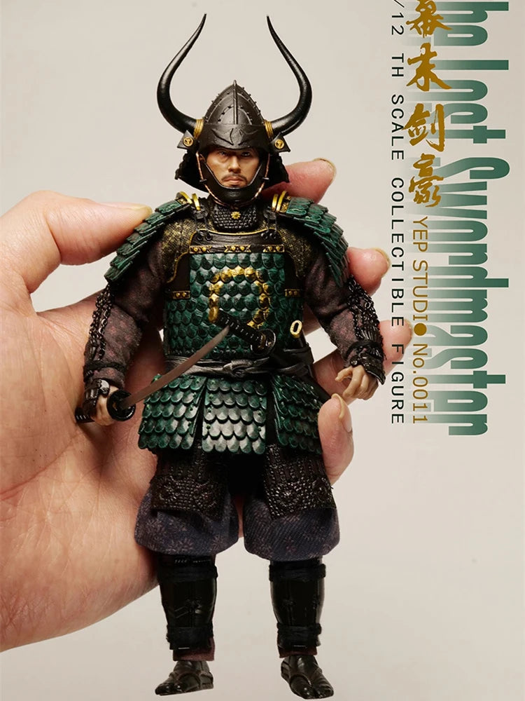 YepStudio New 1/12 The Last Swordmaster Action Figure Navy Green Armored Combat Warrior No.0011 6inch Samurai Soldier Model