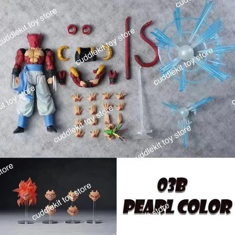 New Kamione Tonsenarttoys Dragon Ball Super Saiyan 4 Gogeta Action Figure Fusion Warriors SSJ4 1/12 Collection Model  Toy Gifts