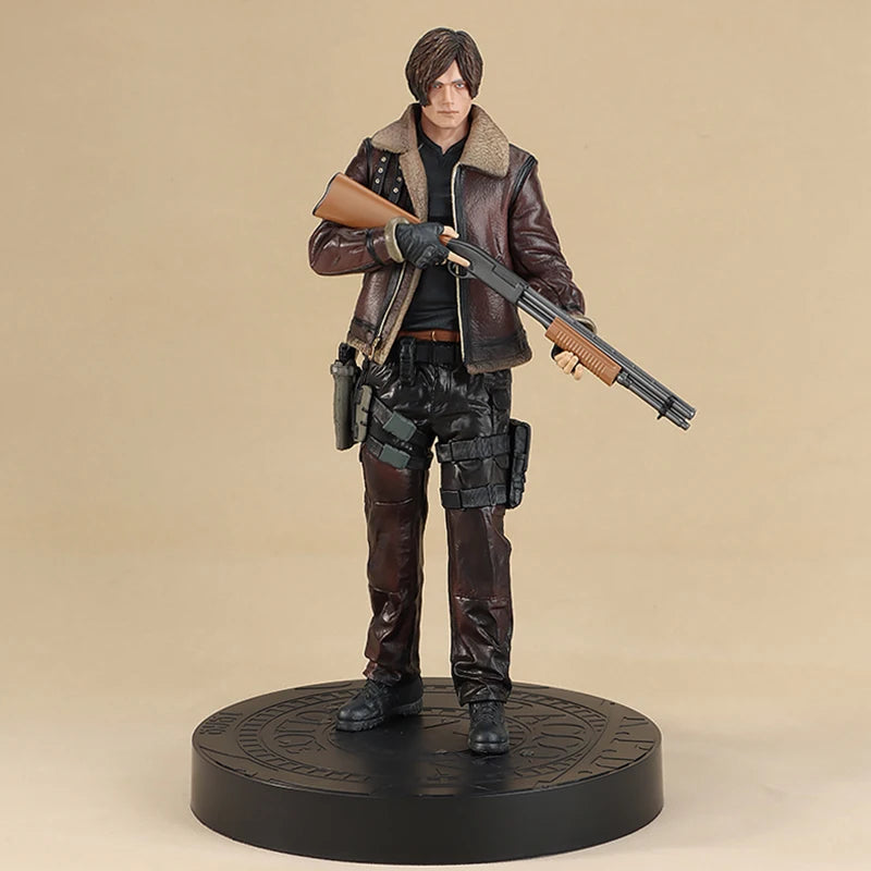Resident Evil Leon S. Kennedy PVC Actionfigur 33 cm Biohazard Spiel Leder Leon Anime Figur Modell Spielzeug Sammlung Puppe Geschenk