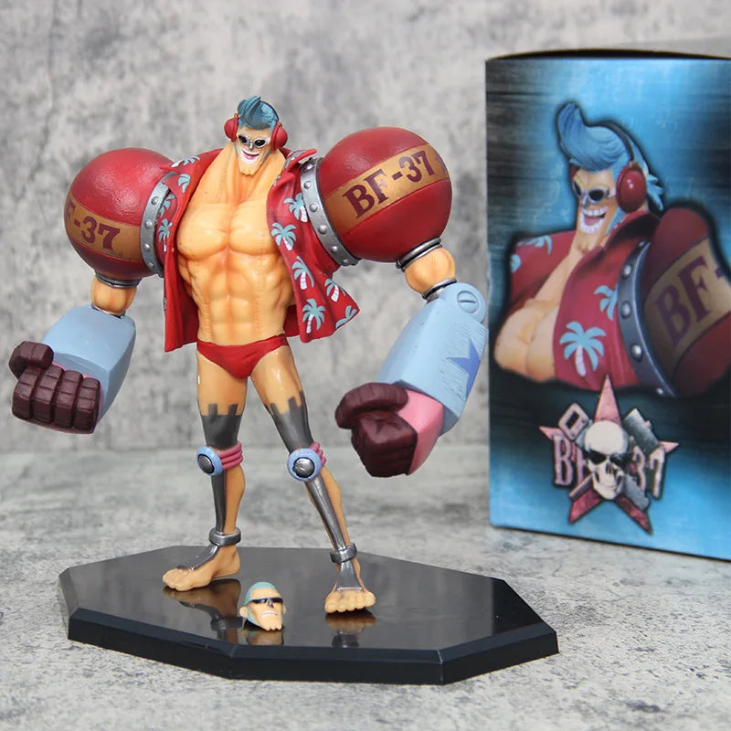 Anime One Piece 18 cm Figur Gk Franky Actionfiguren Doppelkopf Austauschbare PVC Sammlerstücke Dekoration Spielzeug Geschenk ﻿