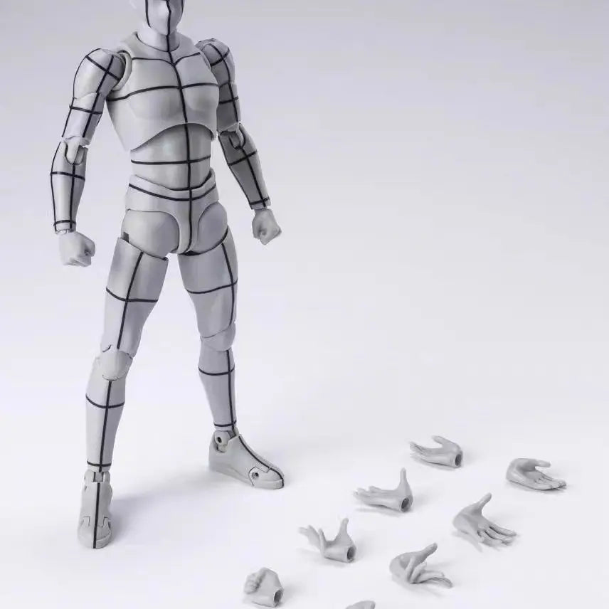 Bandai SHFiguarts B0DY-KUN Wireframe Gray Color Ver Sketch Draw Action Figure Artist Art Painting Drawing Mannequins Movable