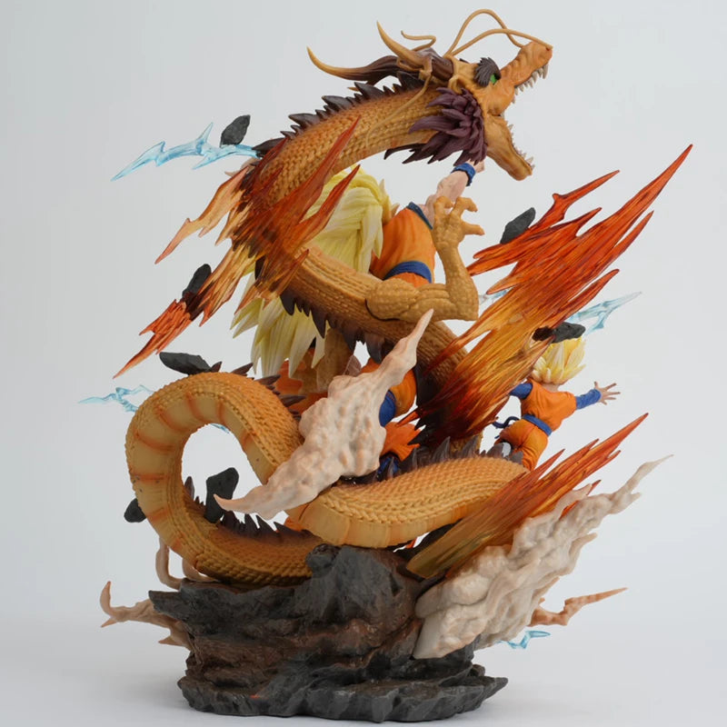 28cm Dragon Ball Goku Gofan Goten Dragon Fist Explosion Anime Figure Model Statue Collection Desktop Decoration Ornament Toys