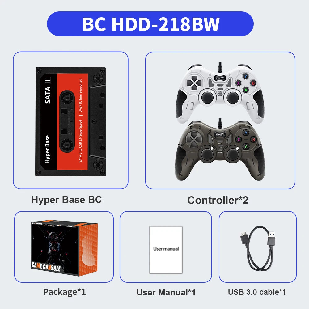 Portable External 2T HDD Batocera 35 Built in 52000+Games For PS3/PS2/Wii/WiiU/DC/N64/MAME/SS Game Console for Windows PC/Laplop