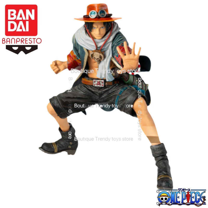 In Stock Bandai Original Banpresto One Piece Portgas D Ace Action Figure Model Doll Brand New Boxed Anime Characters Toys Garage