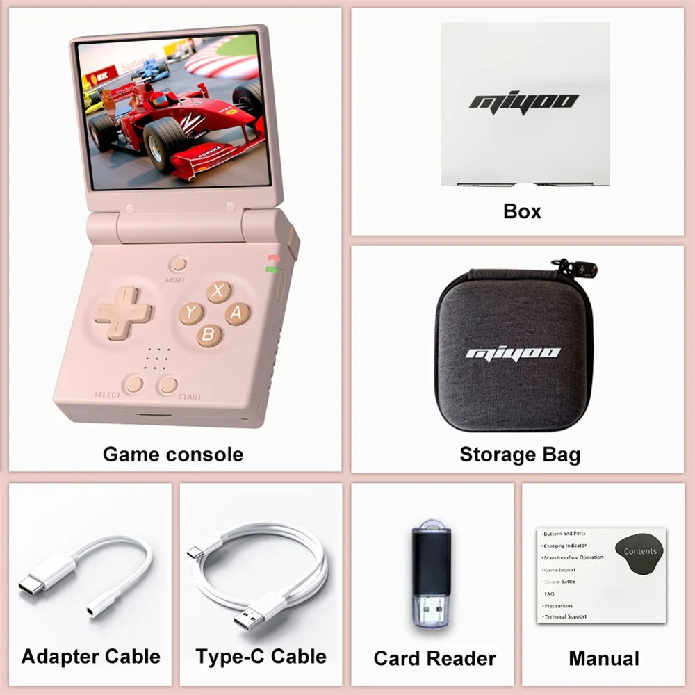 MIYOO Mini Flip Retro Handheld Game Console 2.8 Inch IPS Screen Portable Pocket Video Player Consoles Classic Gaming Emulator