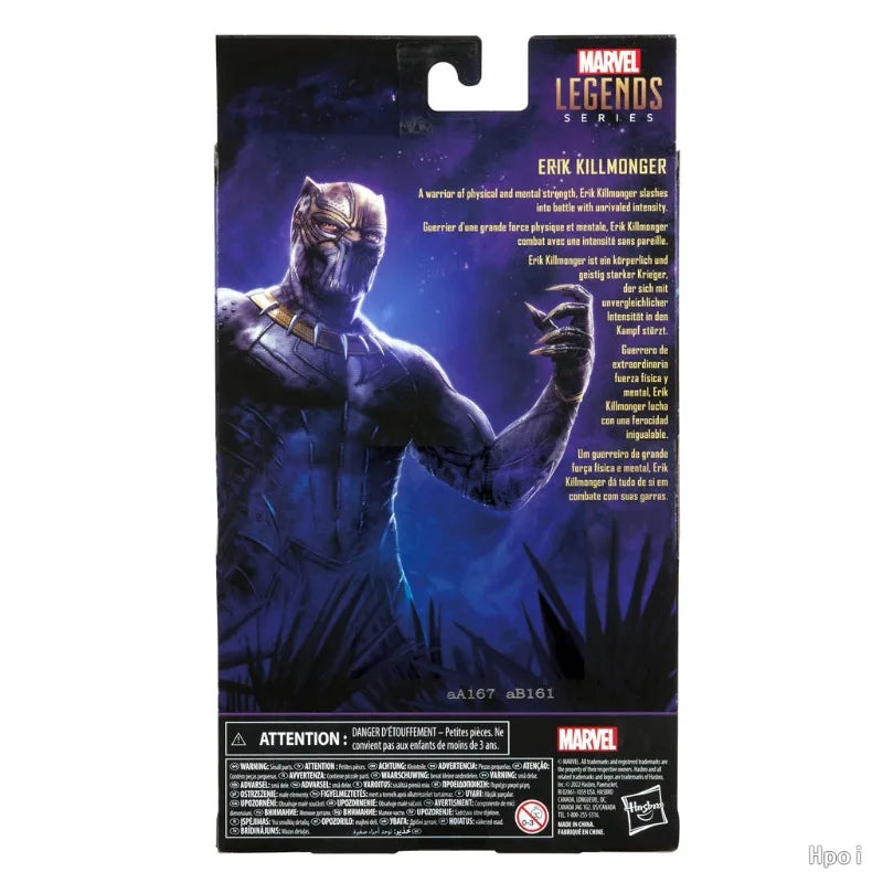 Original Hasbro Marvel Legends Series BLACK PANTHER Killmonger Anime Figure Toy Collection Model