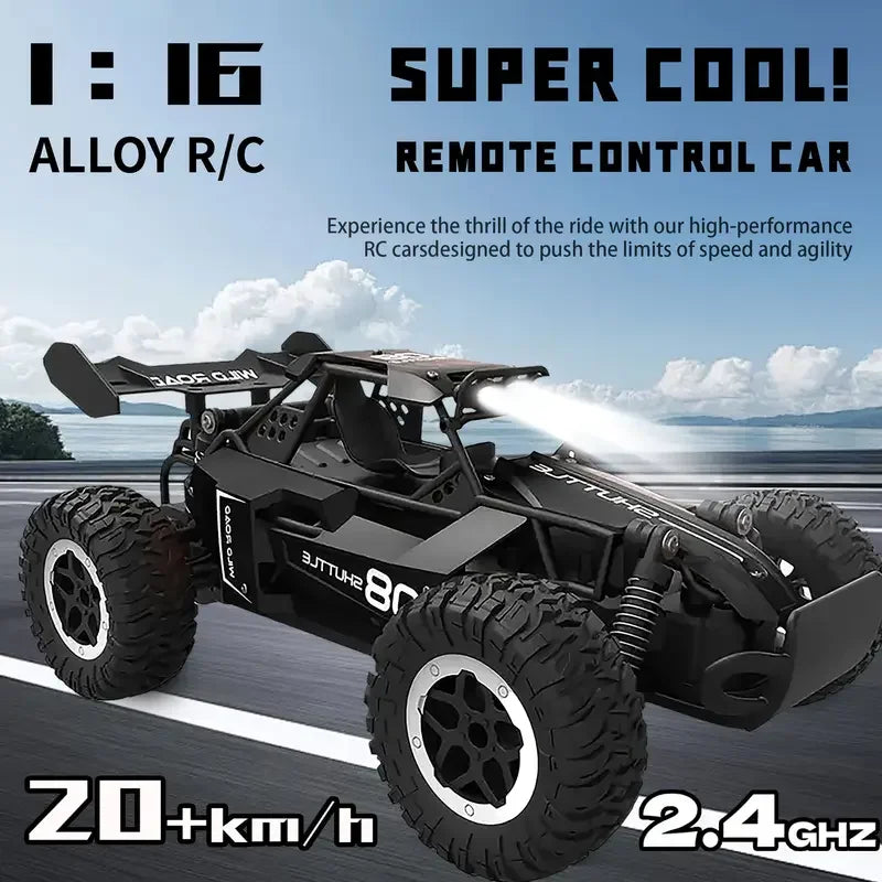 RC-Geländewagen im Maßstab 1:16, schnelles RC-Geländewagen, 20 km/h, Hochgeschwindigkeits-Elektrofahrzeug mit 2WD und 2,4-G-Fernbedienung, Monstertruck