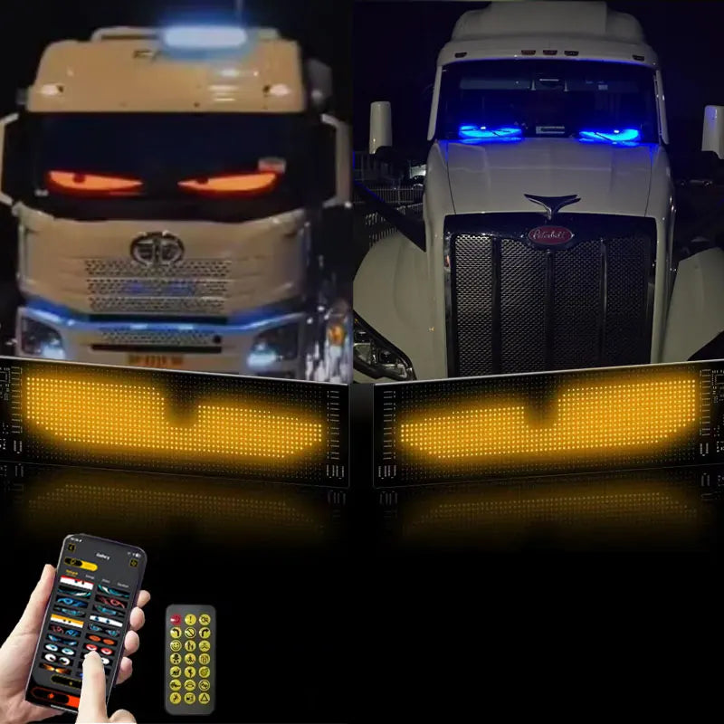 Demon Eyes Car LED Logo APP LED Matrix Pixel Panel Night Light DIY Programmable Flexible LED Display for Car Truck Accessorie