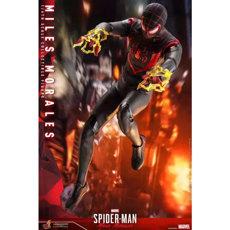 Original Hot Toys Marvel VGM46 Miles Morales Spider Man Anime Figure Model Collection Toys